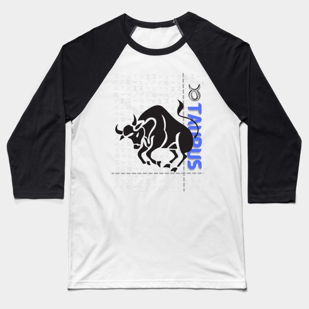 Taurus Zodiac symbol Baseball T-Shirt by QReality